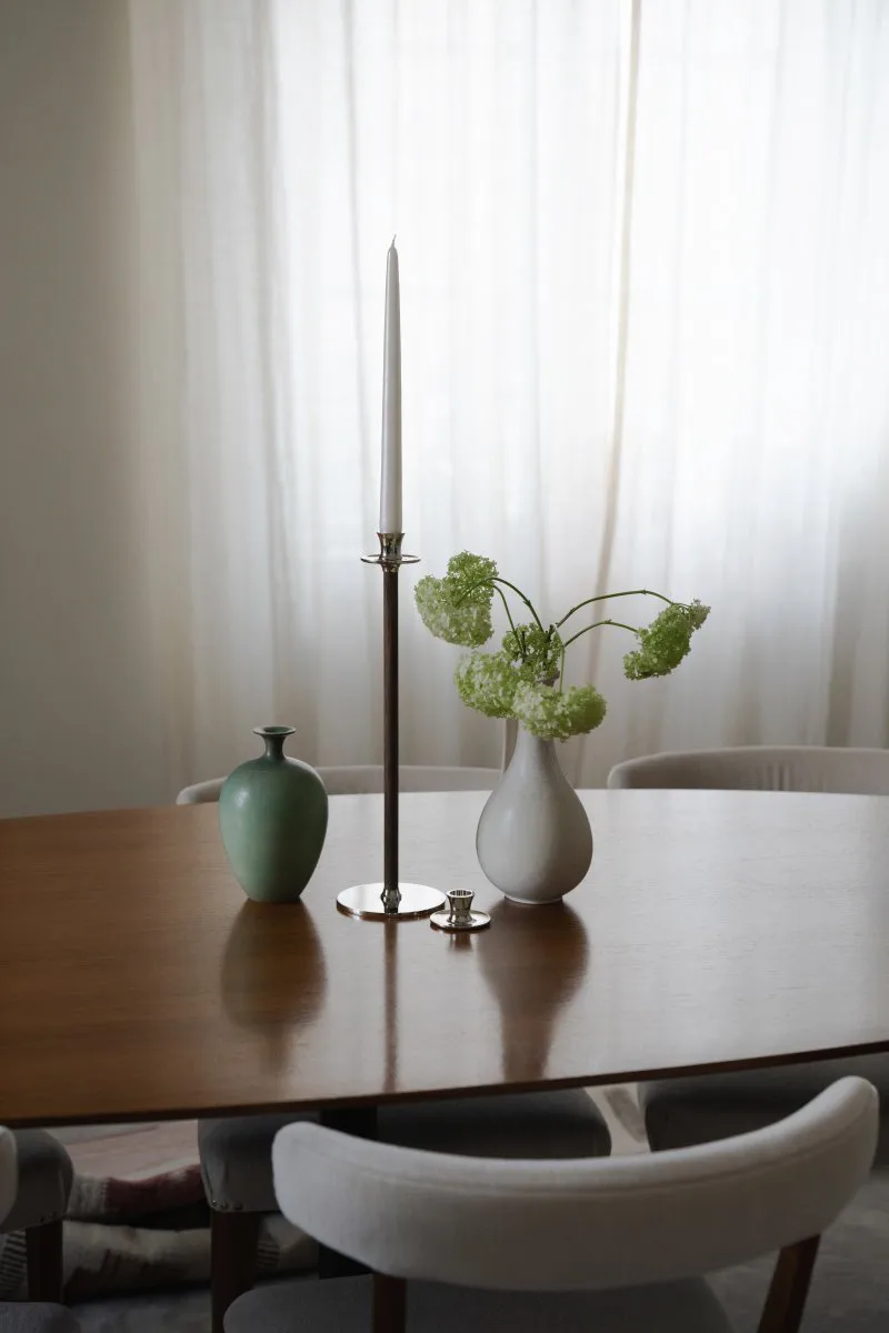 Basso lav lysestage, Forniklet messing Hilke Collection