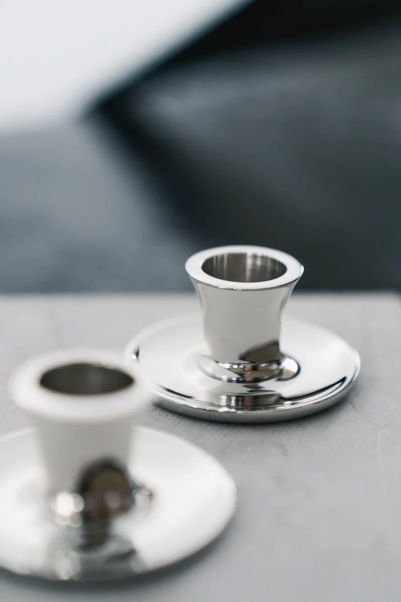 Basso lav lysestage, Forniklet messing Hilke Collection