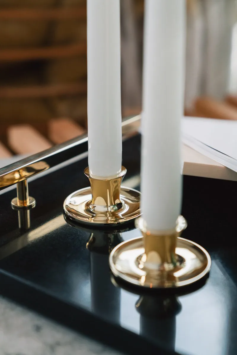 Basso lav lysestage, Solid messing Hilke Collection