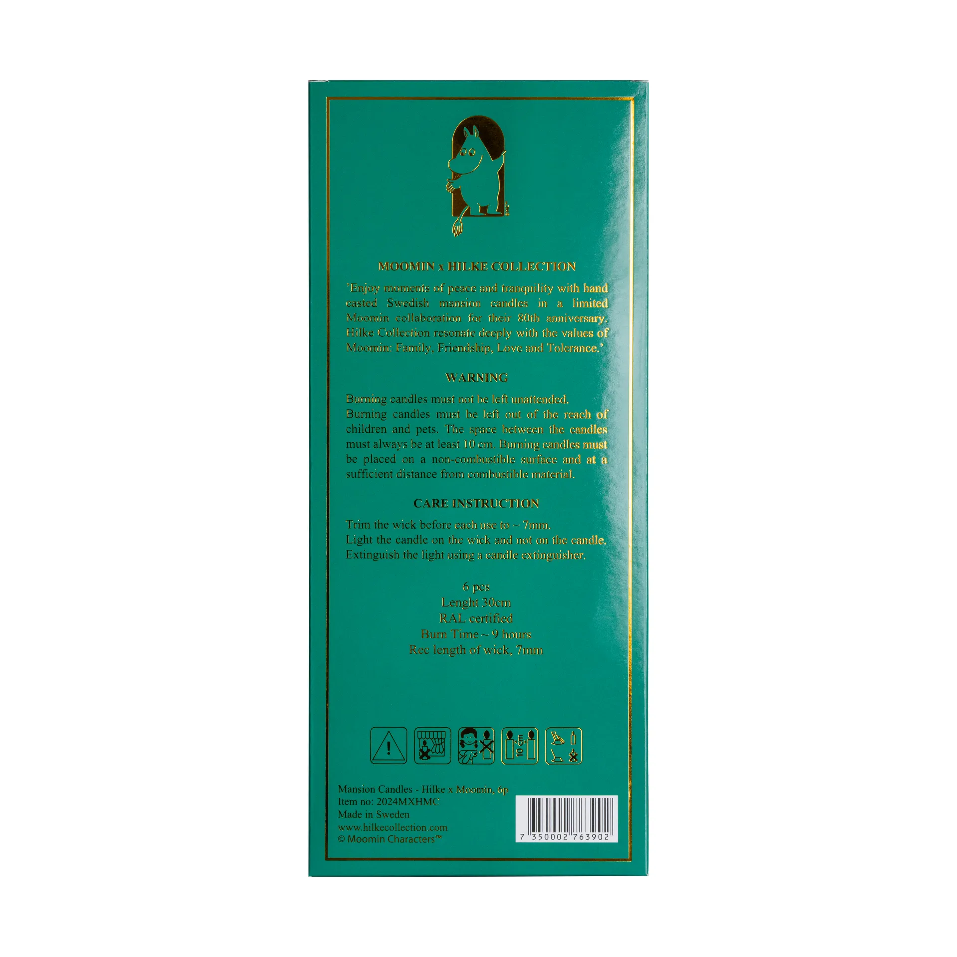 Herrgårdsljus lys 30 cm 6-pak, Mumitrold Hilke Collection