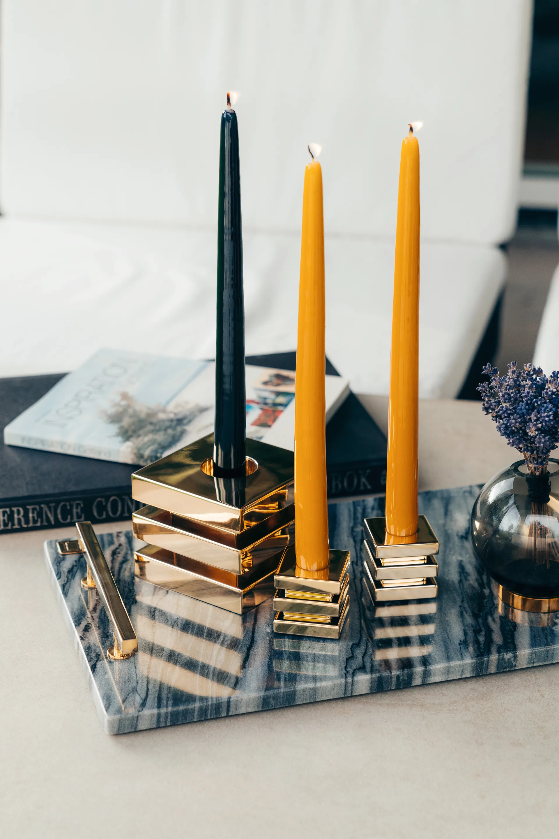 Herrgårdsljus lys 30 cm 6-pak, Sort glans Hilke Collection