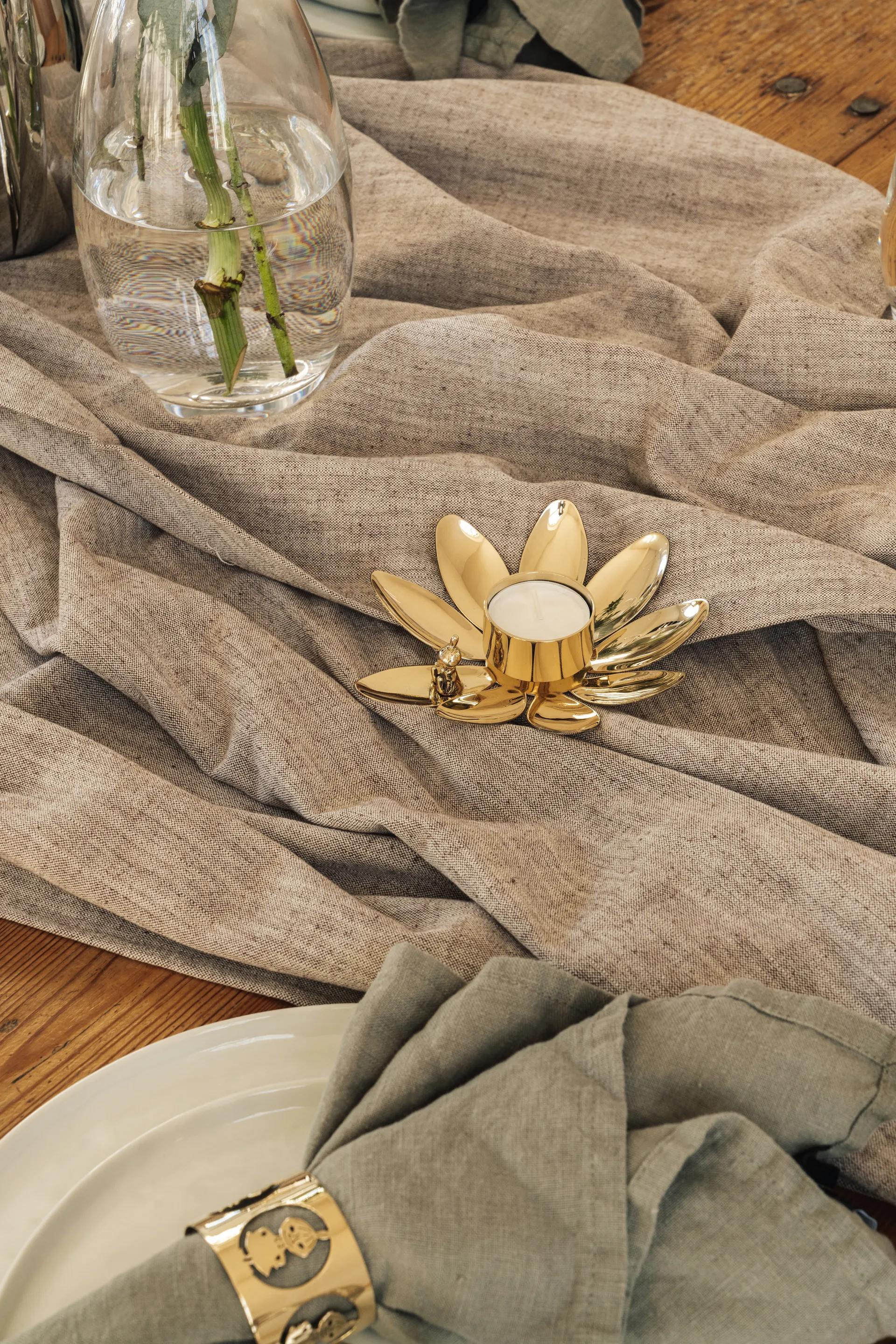 Hilke X Mumin Lille My lysestage, Messing Hilke Collection