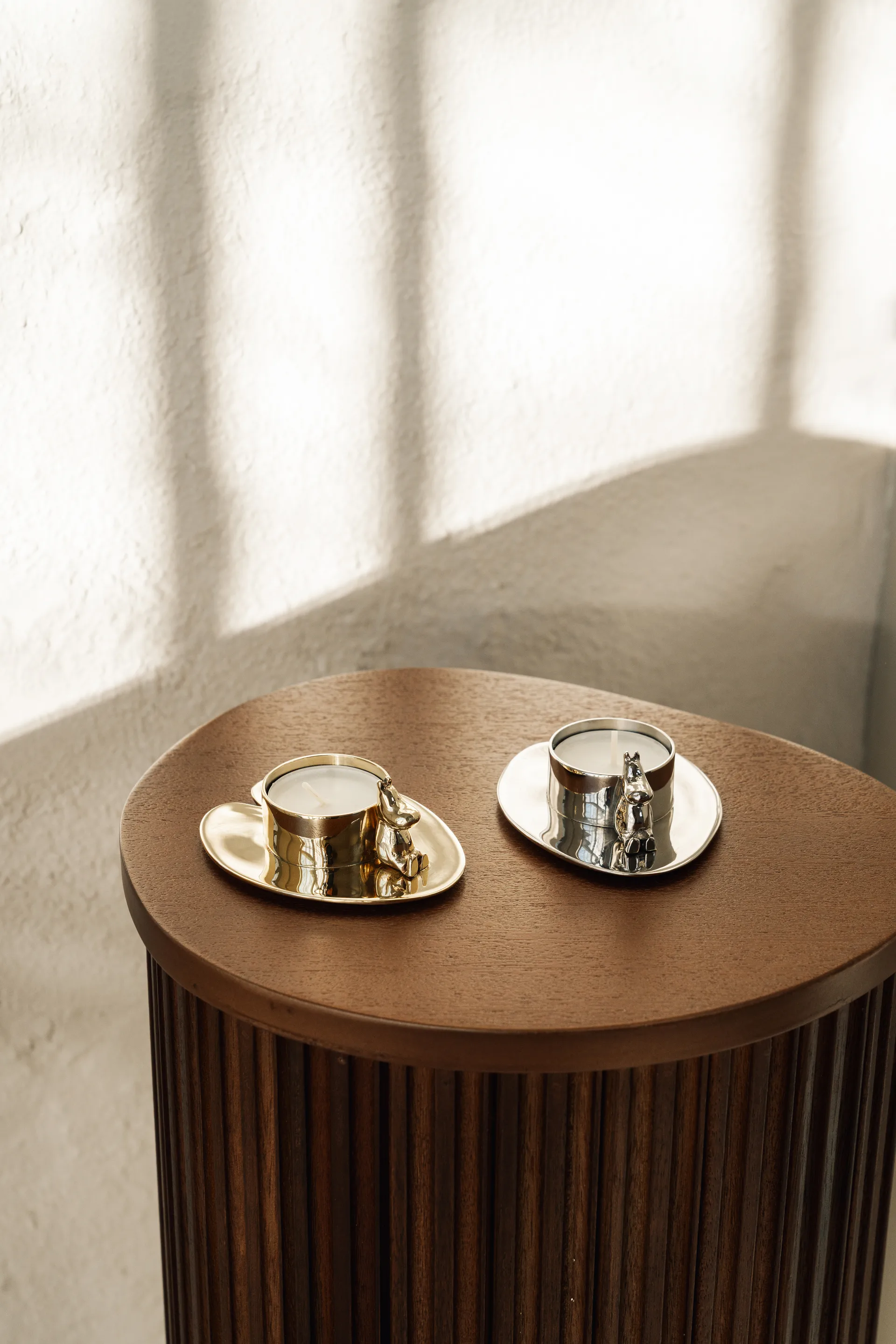 Hilke X Mumin No.3 lysestage, Forkromet messing Hilke Collection