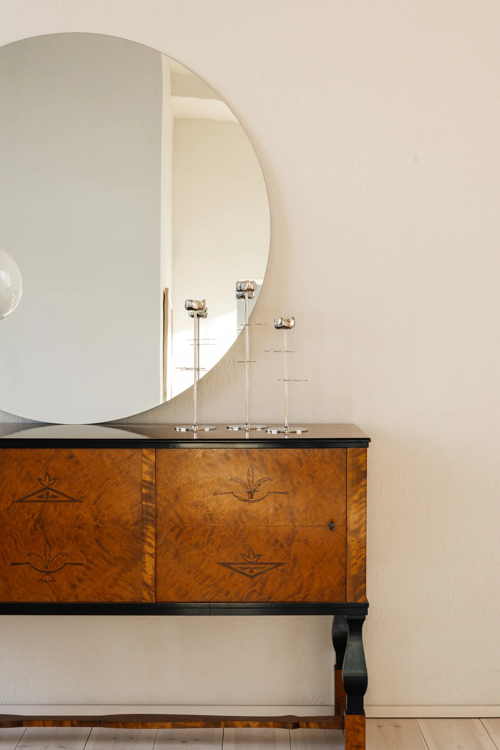 Ninfea Alta lysestage 30 cm, Forkromet messing Hilke Collection