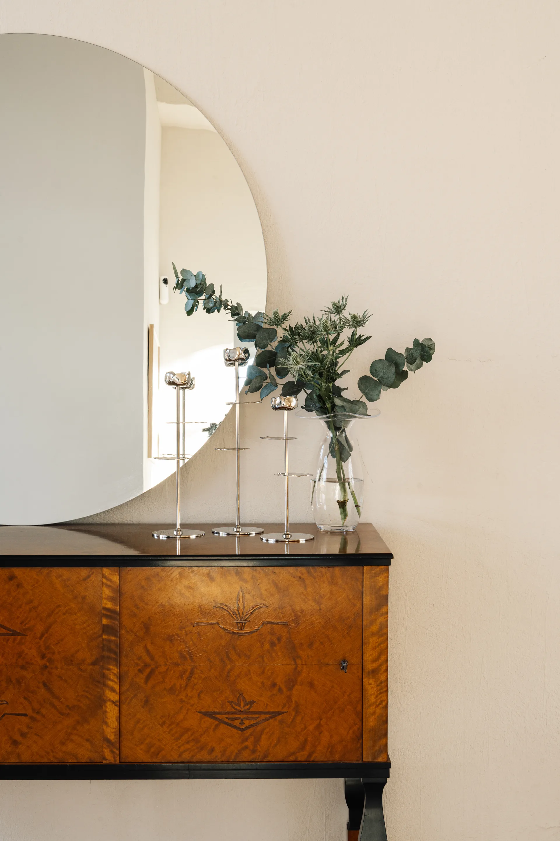 Ninfea Alta lysestage 40 cm, Forkromet messing Hilke Collection