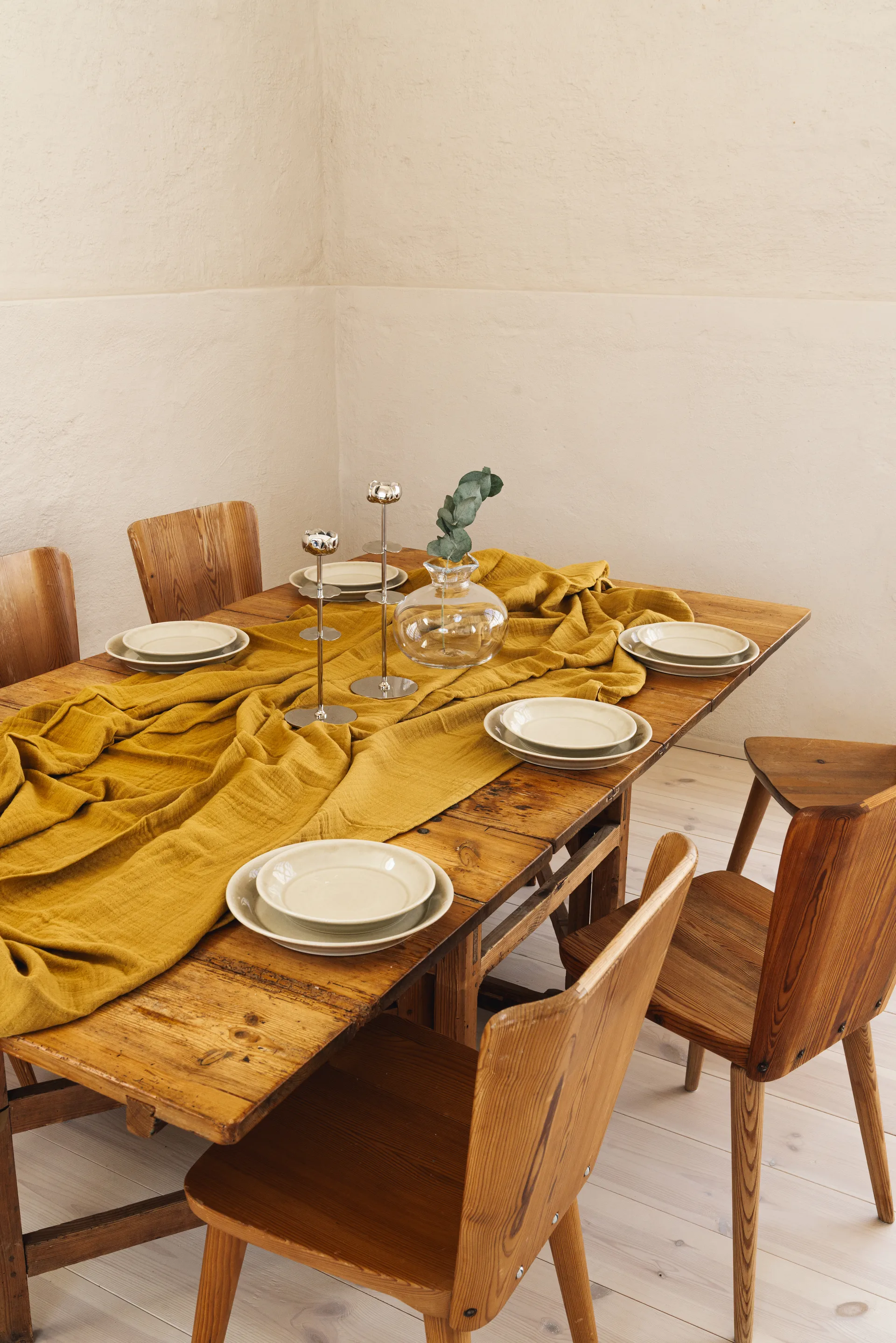 Ninfea Alta lysestage 40 cm, Forkromet messing Hilke Collection