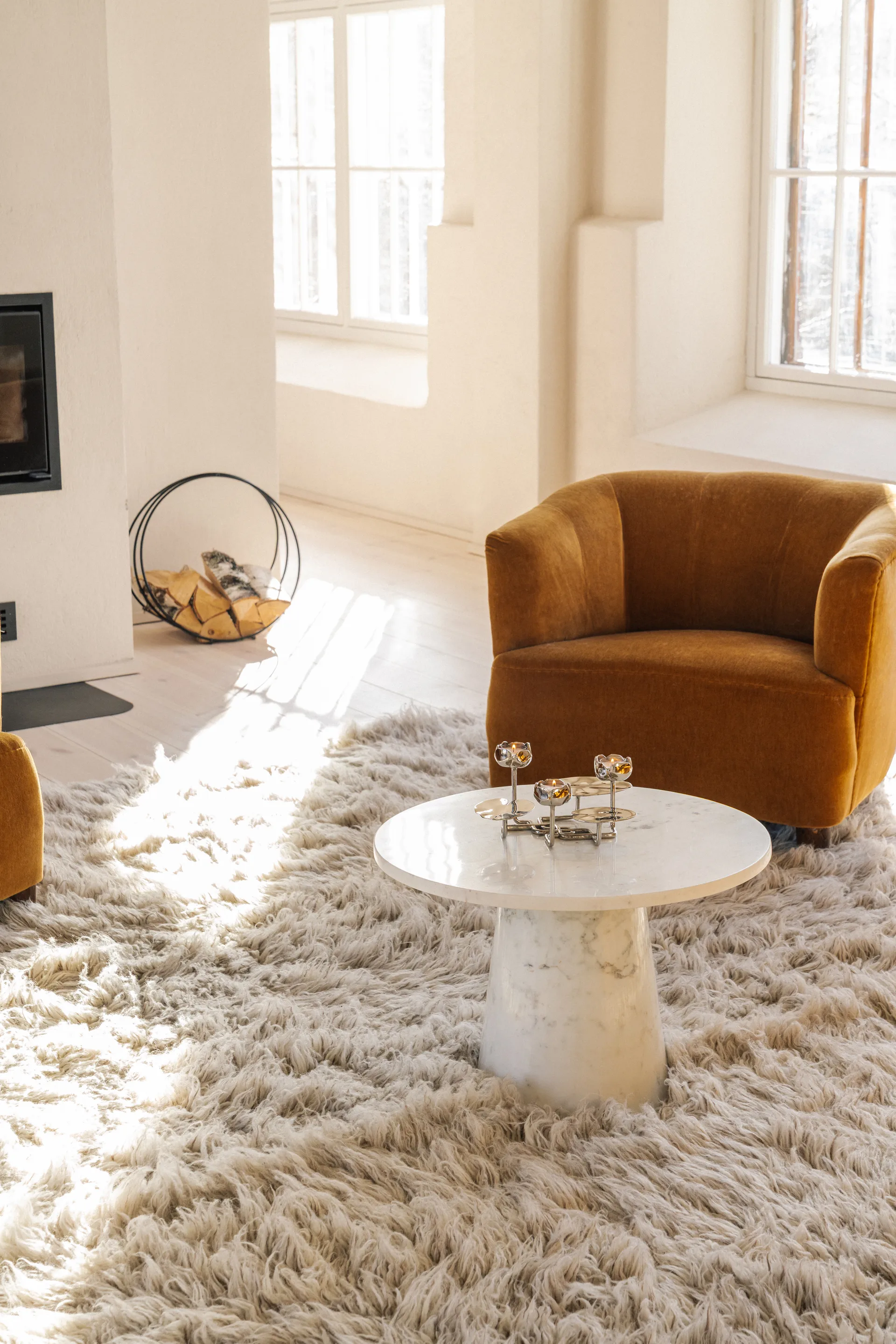 Ninfea grande lysestage, Forkromet messing Hilke Collection