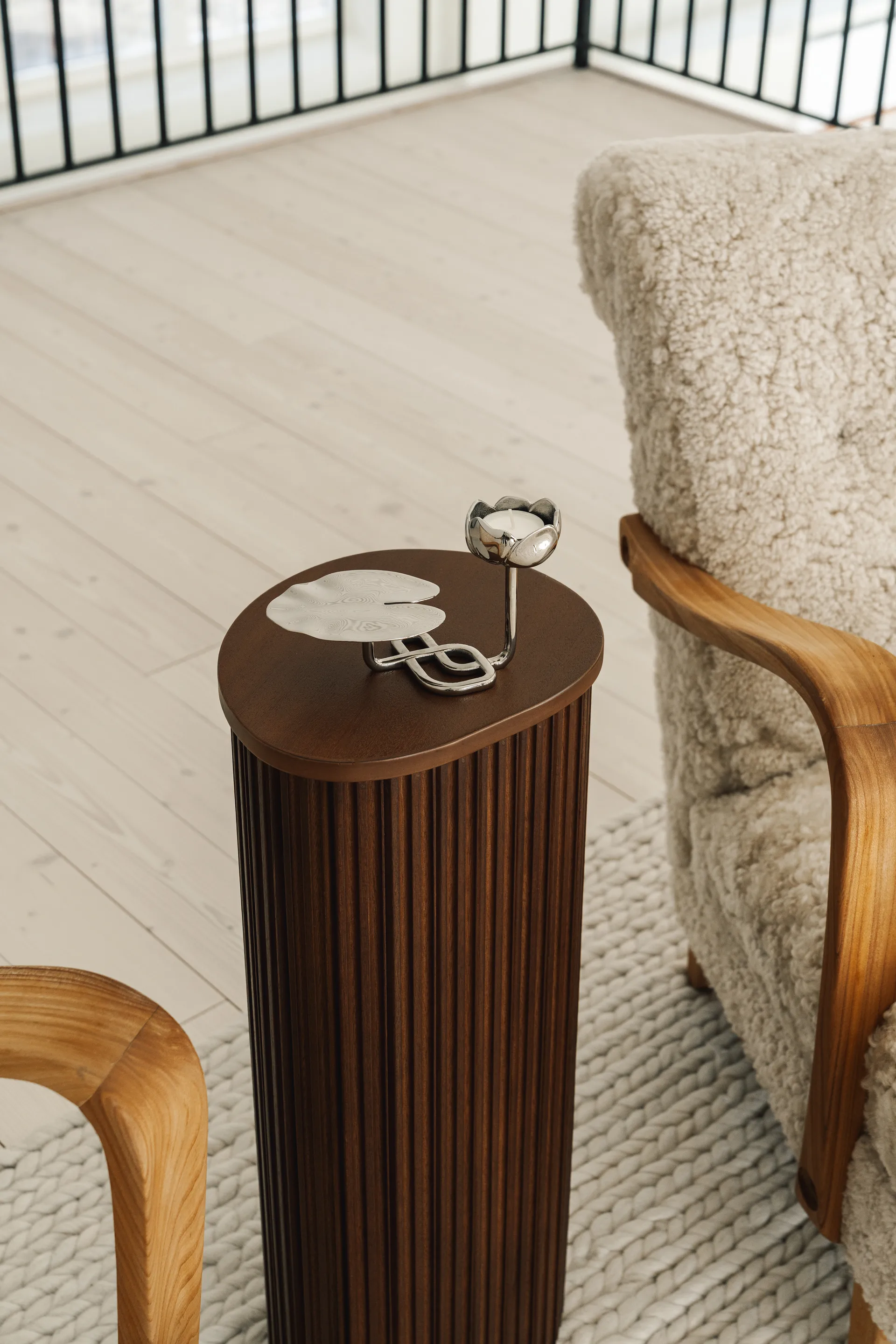 Ninfea No.1 lysestage, Forkromet messing Hilke Collection