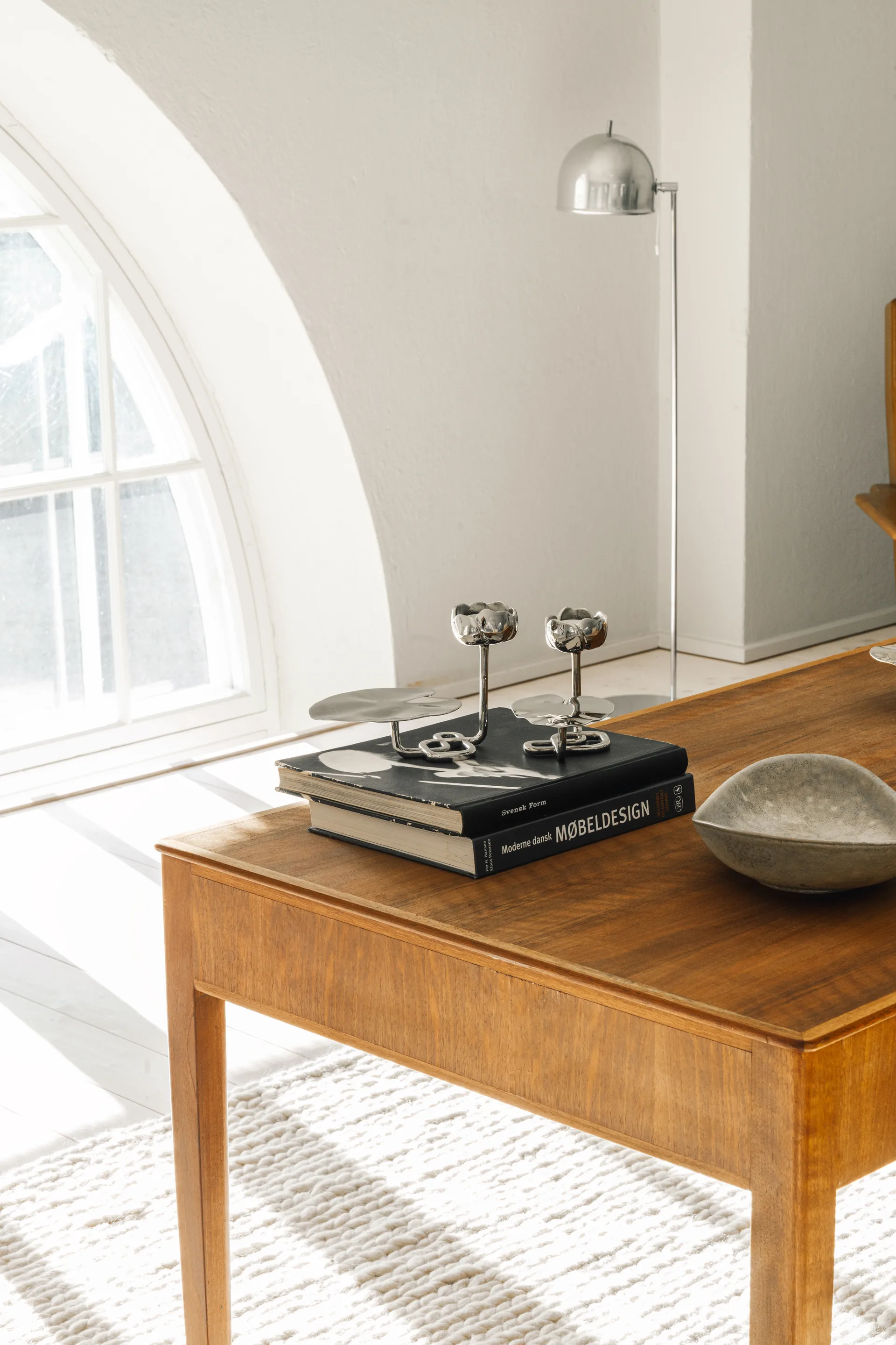 Ninfea No.2 lysestage, Forkromet messing Hilke Collection