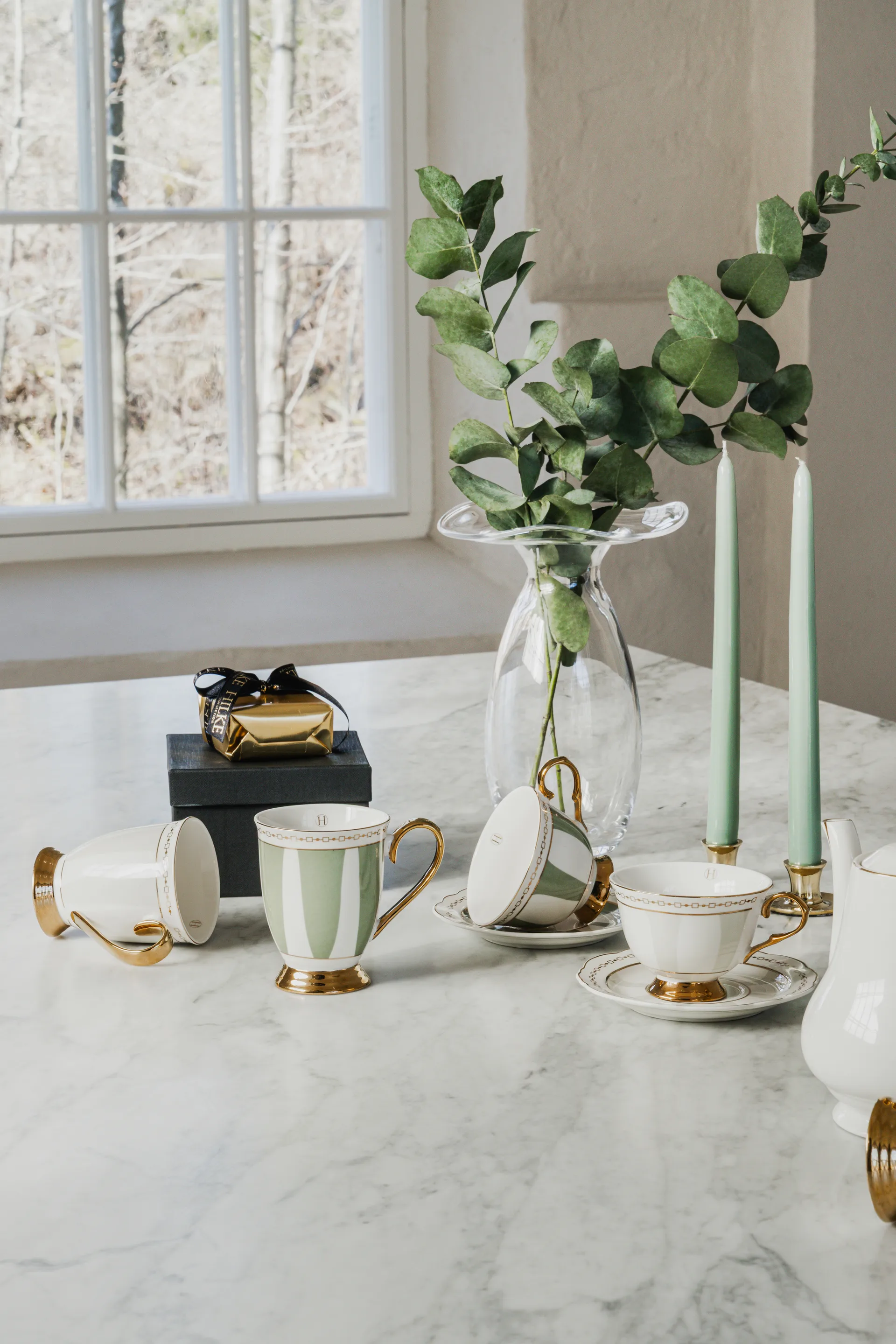 Strisce Salvia kop med underkop, 22 cl Hilke Collection