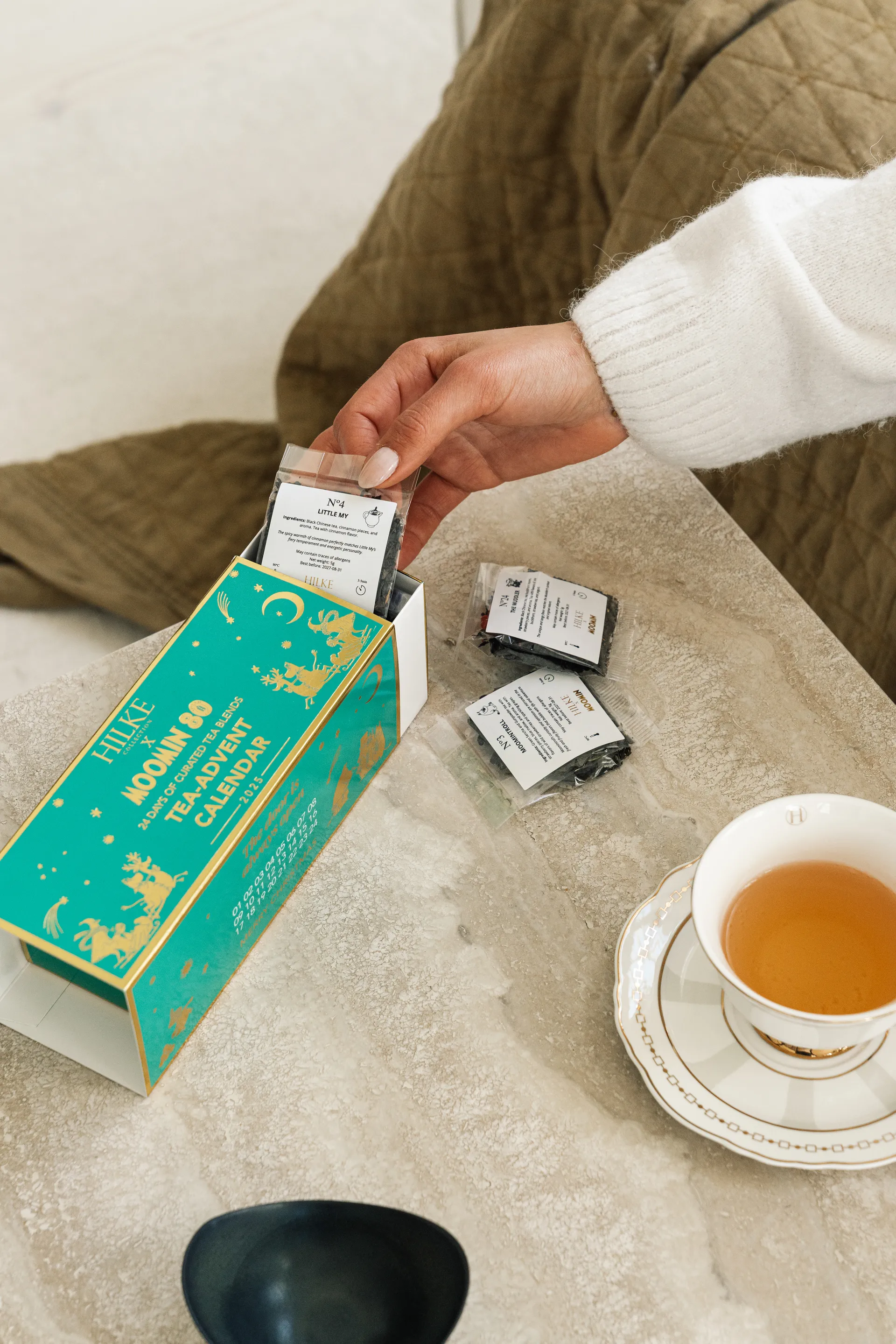 Strisce Tortora kop med underkop, 22 cl Hilke Collection