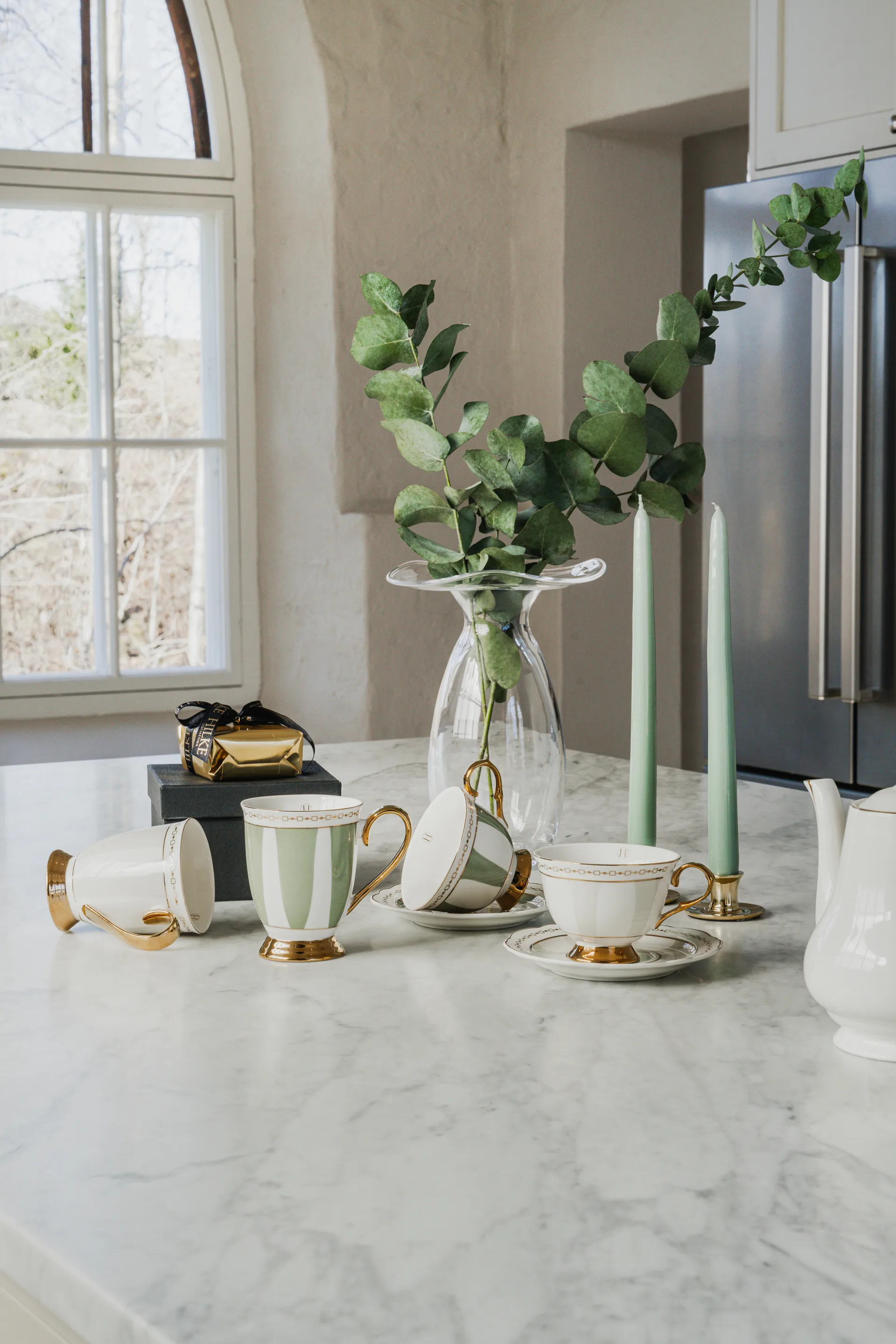 Strisce Tortora kop med underkop, 22 cl Hilke Collection