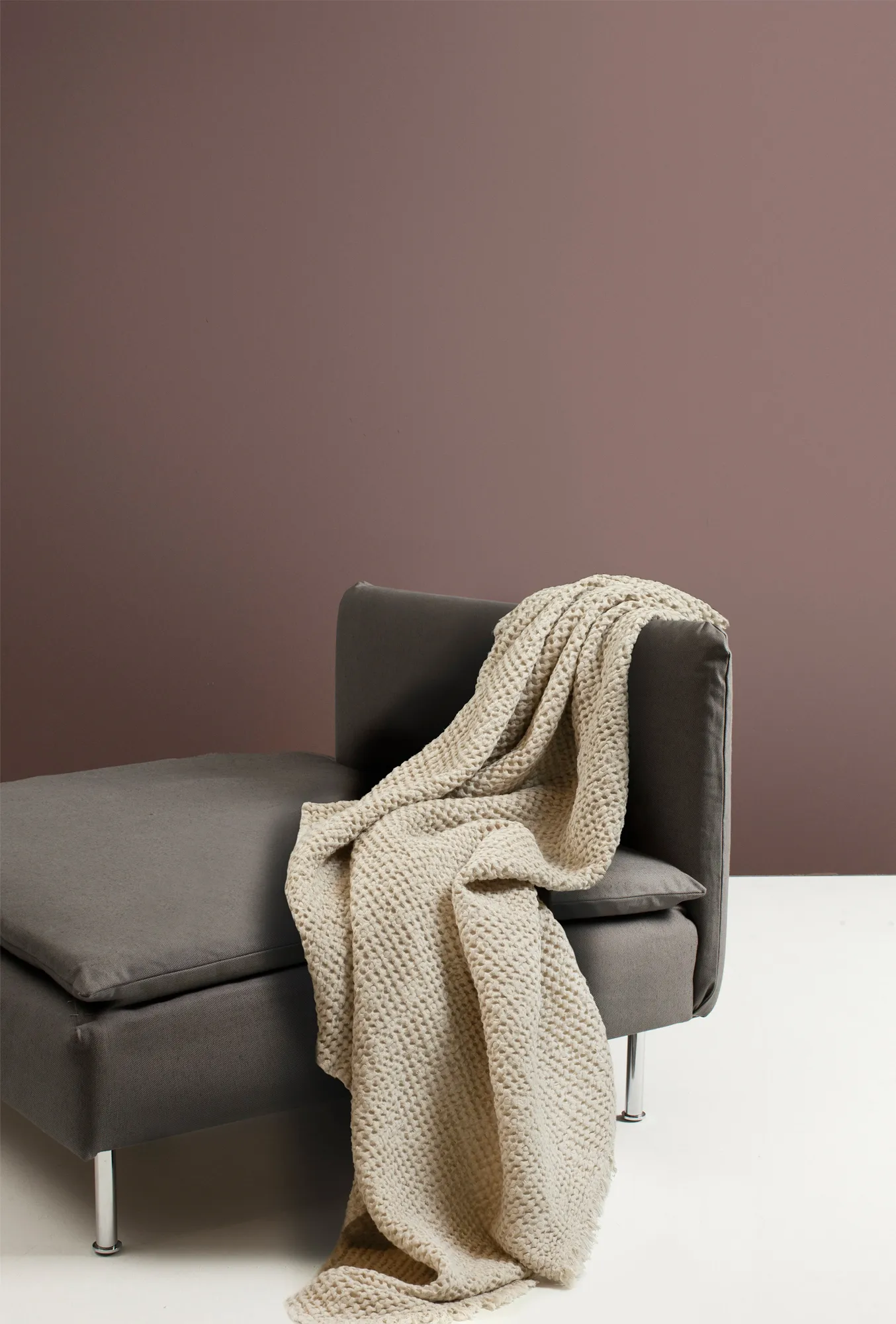 Angeline plaid 130x170 cm, Oatmeal Himla