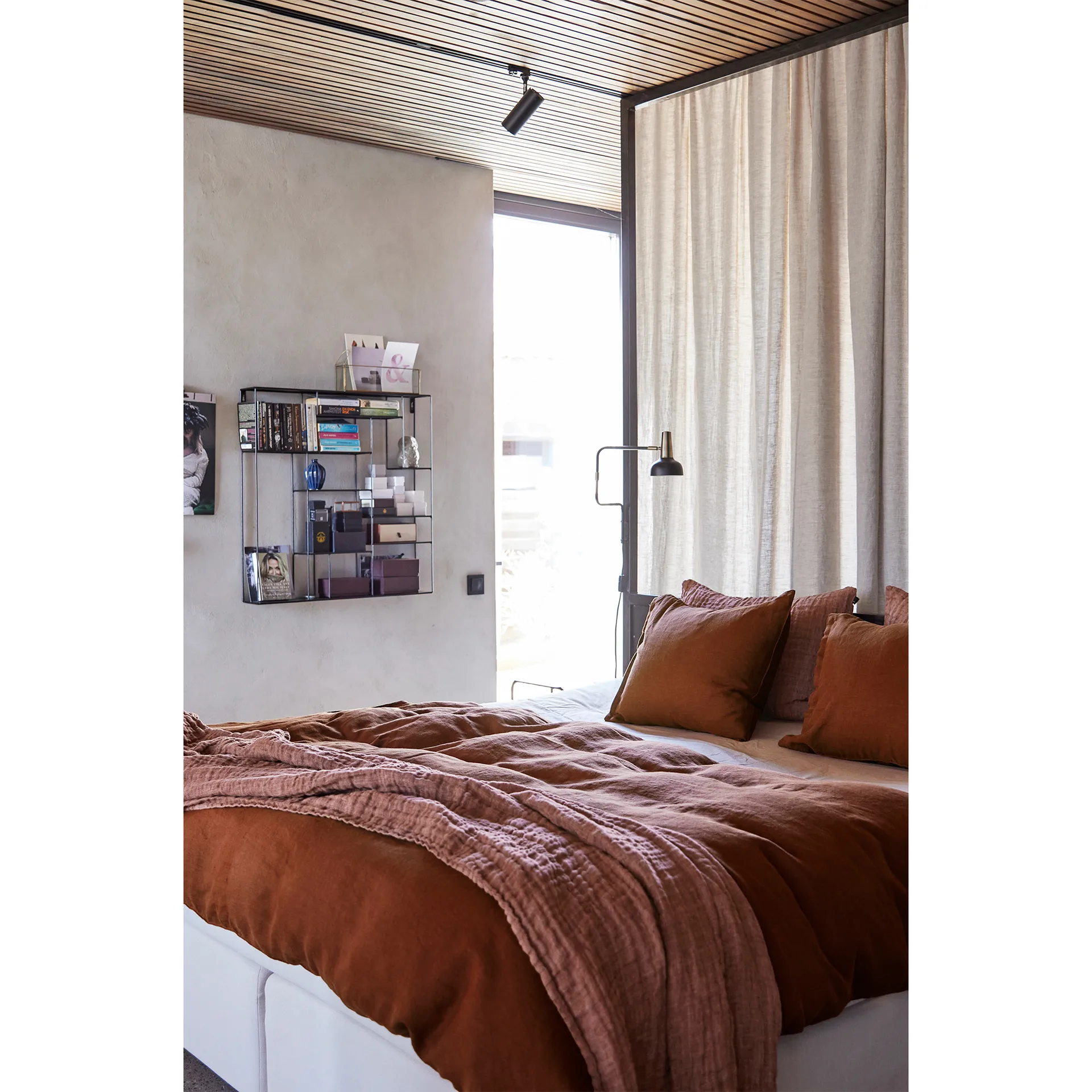 Hannelin sengetæppe rust 'n rose (brun), 160x260 Himla