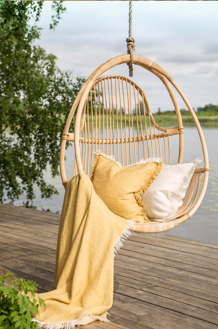 Merlin plaid i hør 130x170 cm - Honey (gul) - Himla
