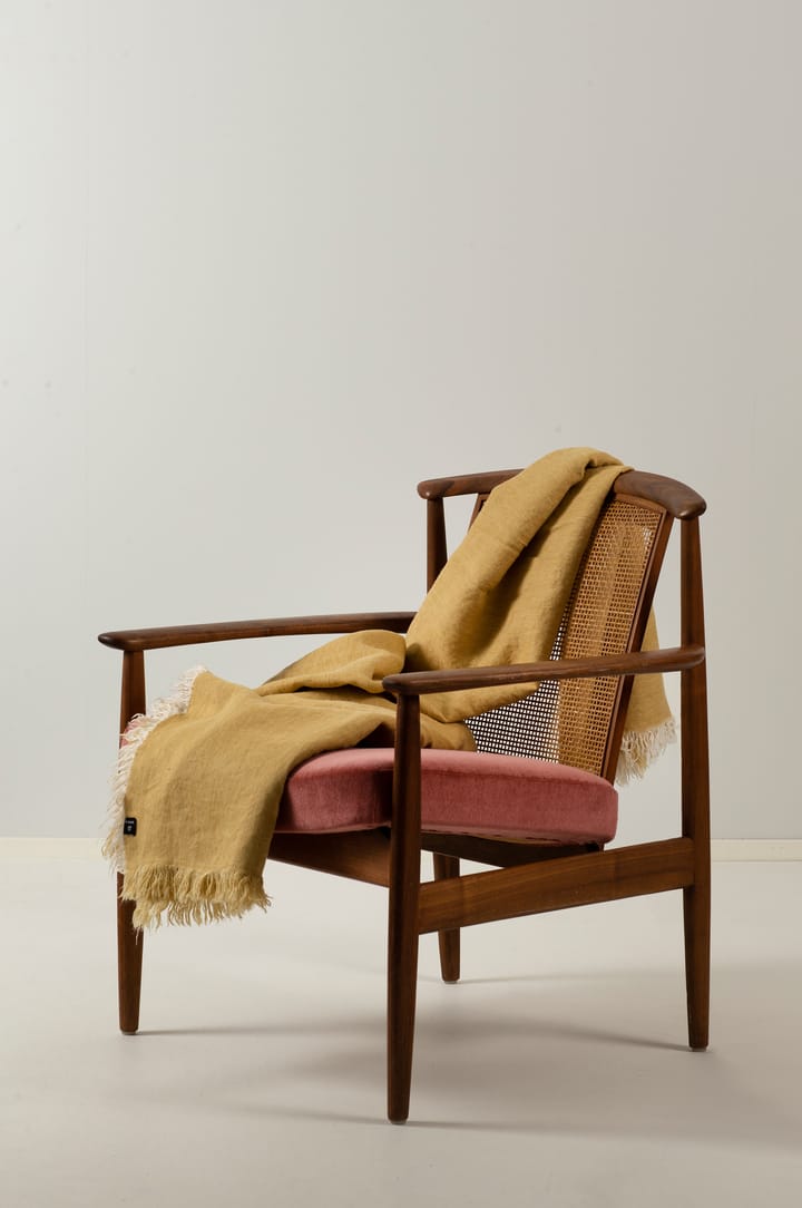Merlin plaid i hør 130x170 cm - Honey (gul) - Himla