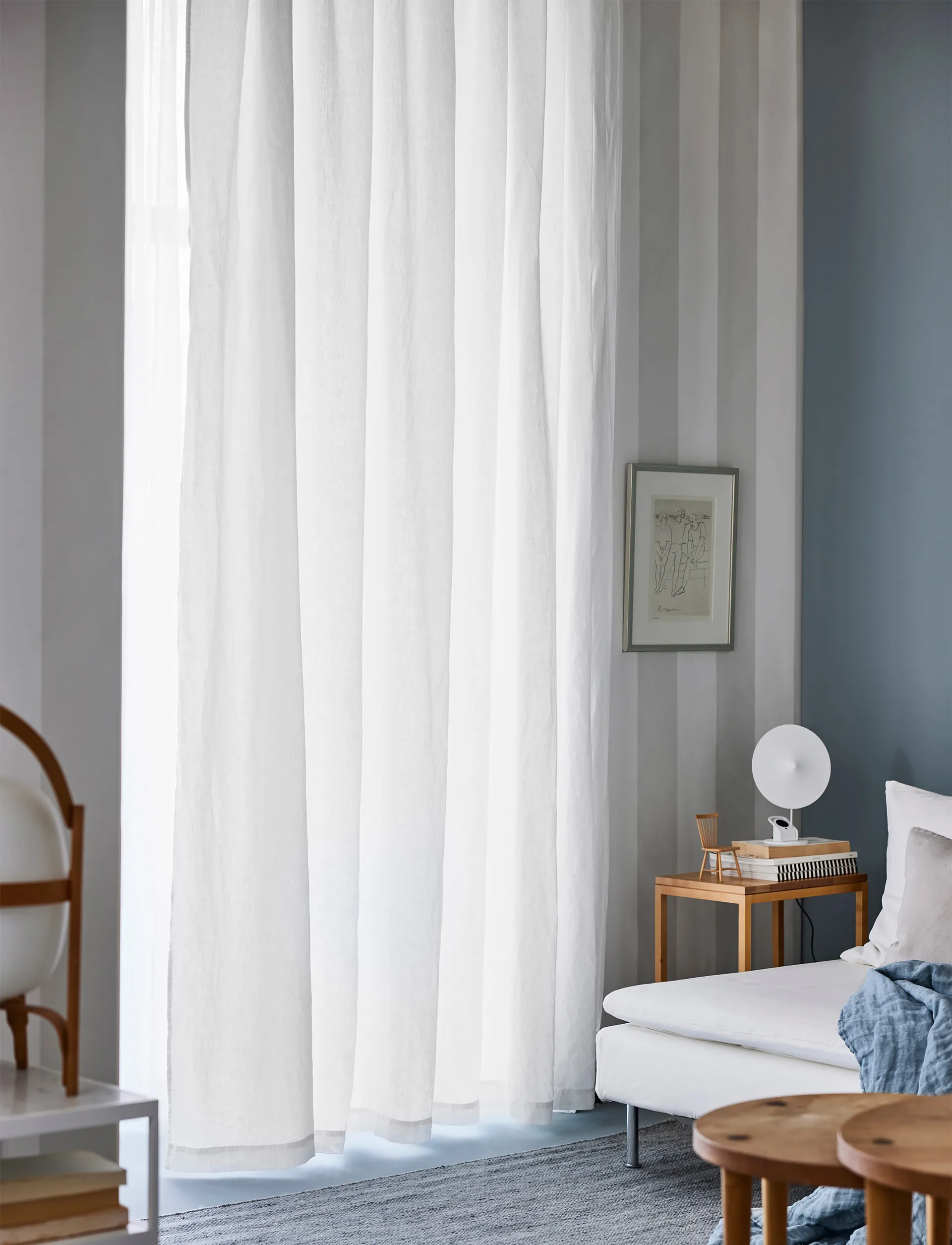 Sunrise gardin med rynkebånd 280x290 cm, White Himla