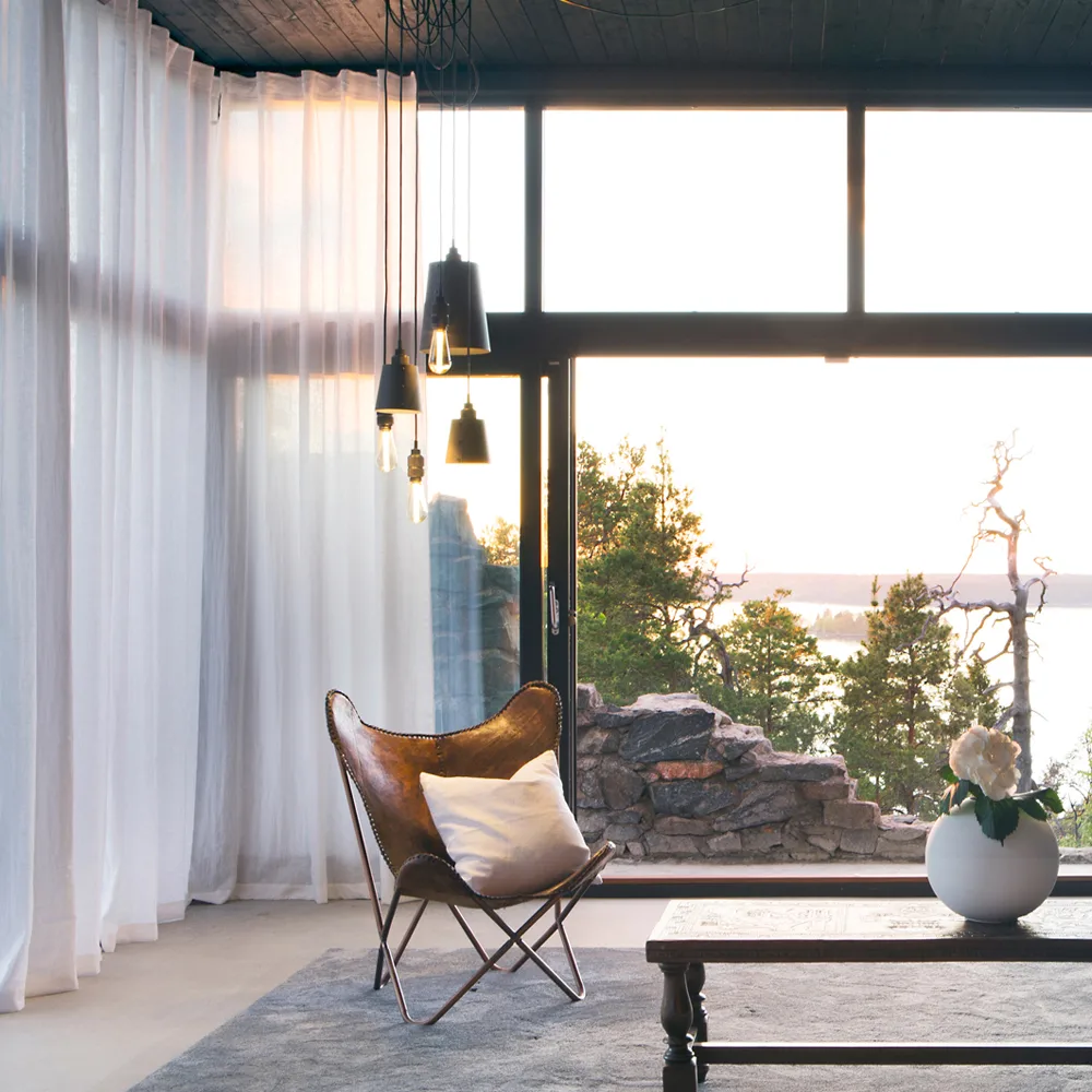 Sunshine gardin med rynkebånd 140x290 cm, Hvid Himla