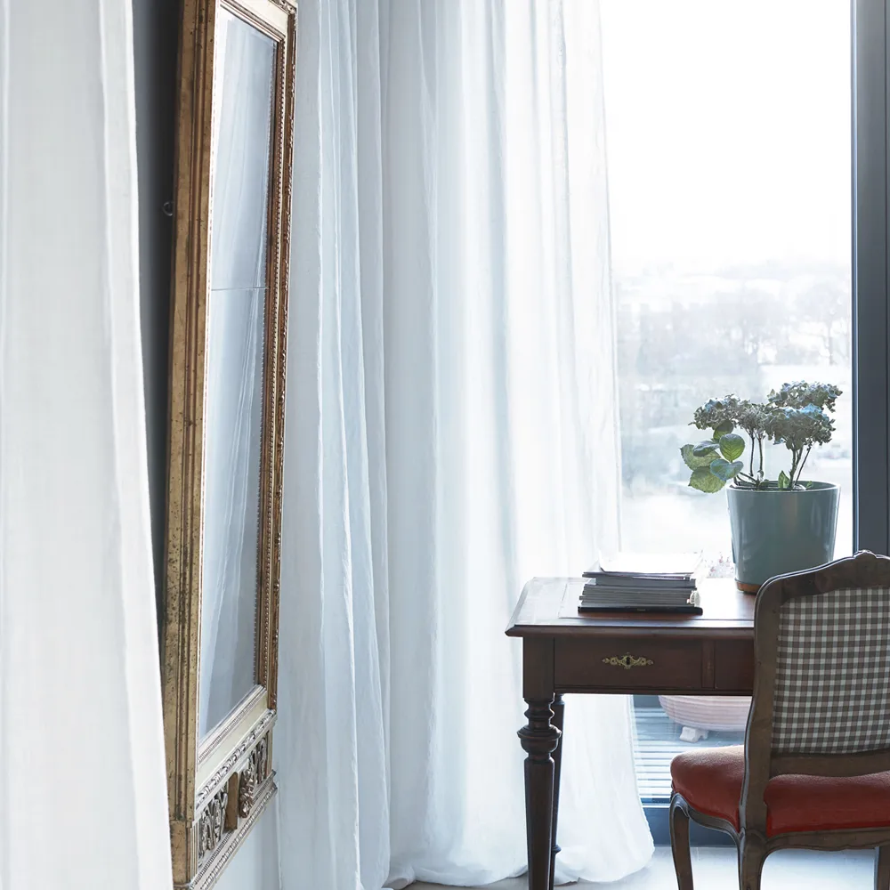 Sunshine gardin med rynkebånd 140x290 cm, Hvid Himla