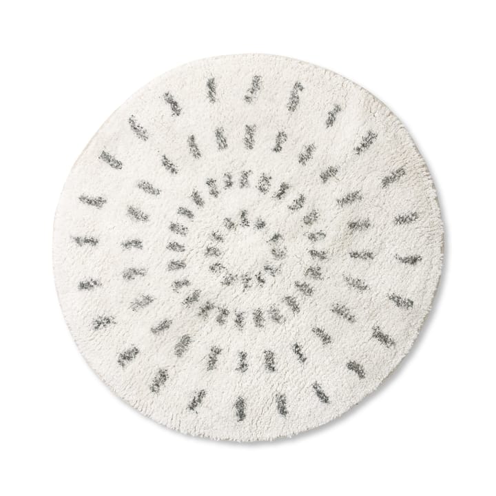 Swirl bademåtte Ø60 cm - Sort/Hvid - HK Living