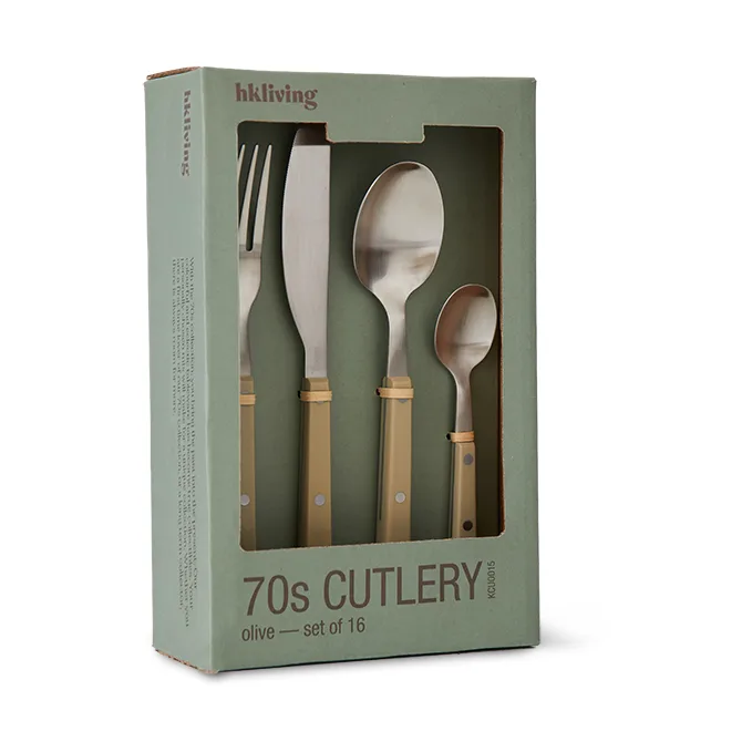 70's bestiksæt 16 dele, Olive HKliving