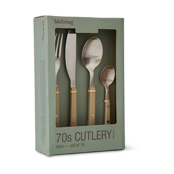 70's bestiksæt 16 dele - Olive - HKliving