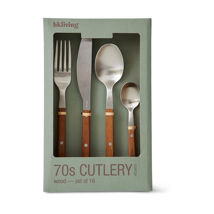 70's bestiksæt 16 dele - Træ - HKliving