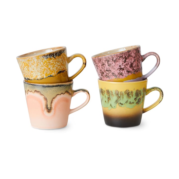 70's ceramics Americano krus 4-pak 26 cl - Radiant - HKliving