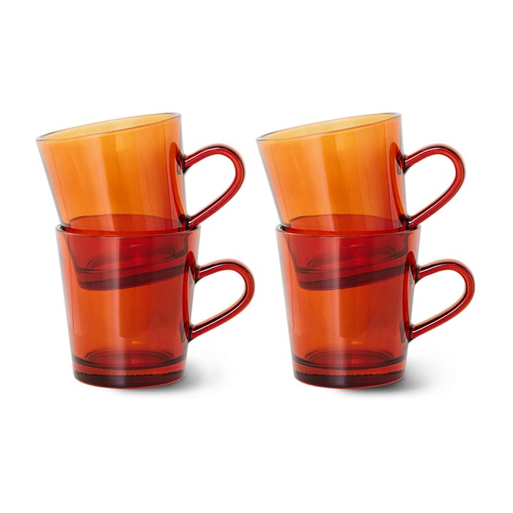 70's glassware kaffekop 20 cl 4-pak - Amber brown - HKliving