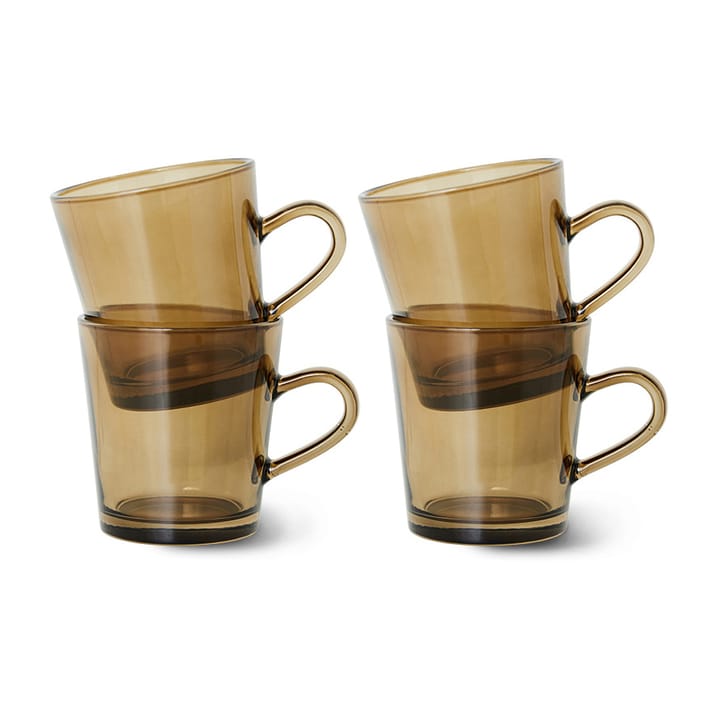 70's glassware kaffekop 20 cl 4-pak - Mud brown - HKliving