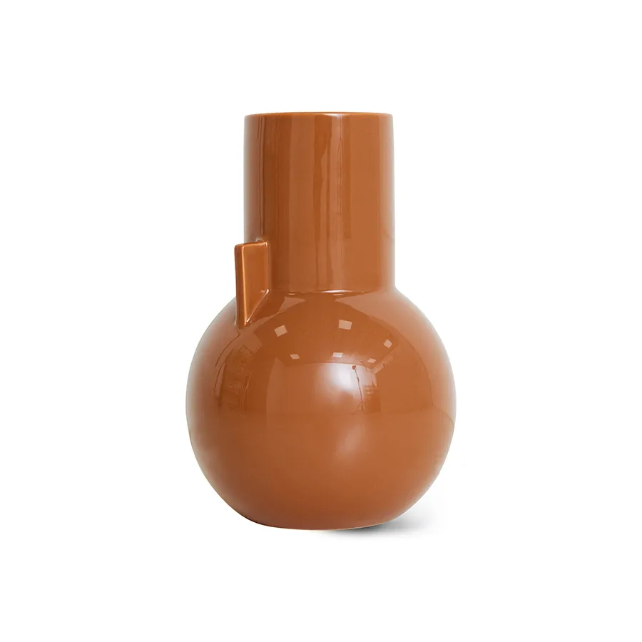 Ceramic vase small 26 cm, Caramel HKliving