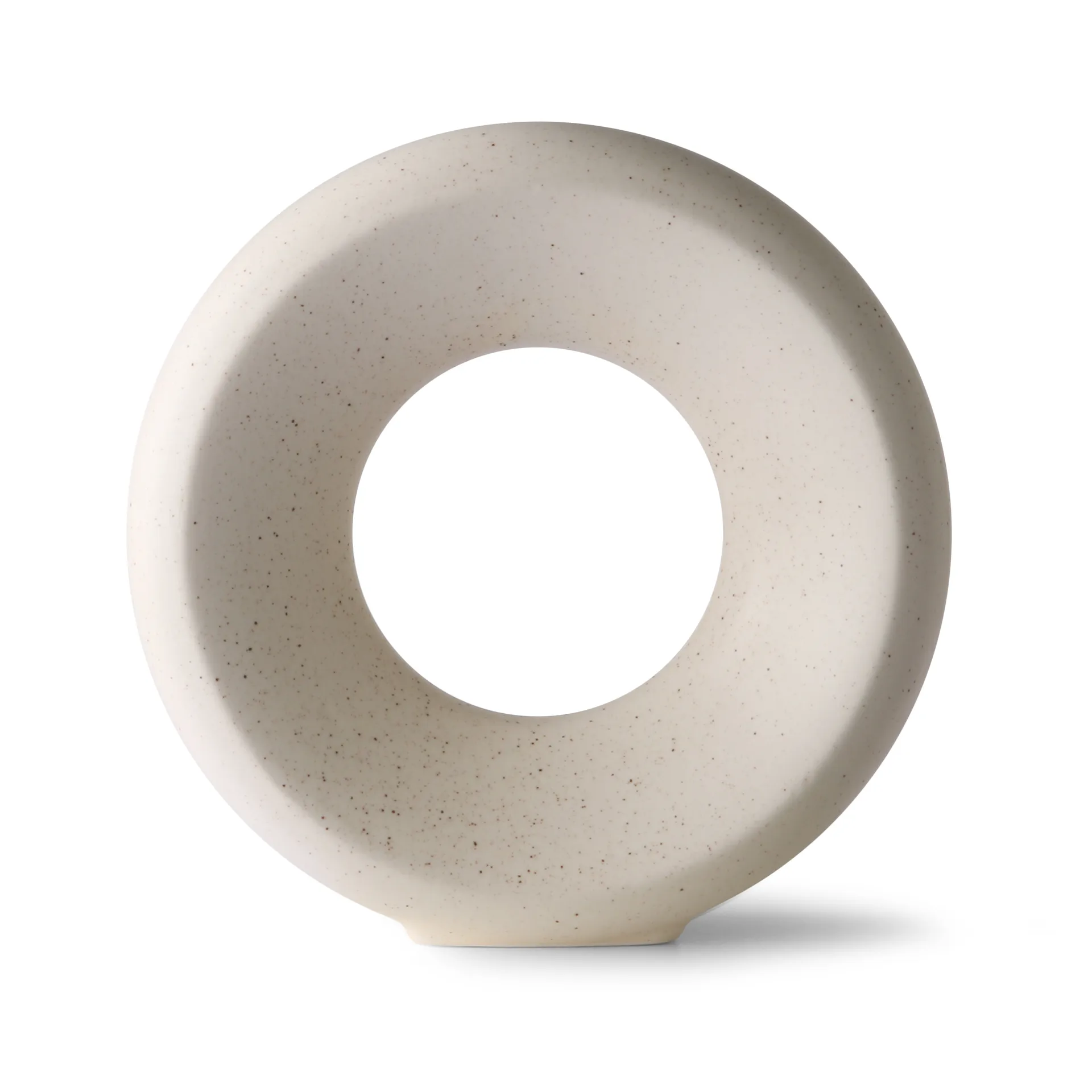 Circle vase M 24,5 cm, White speckled HKliving
