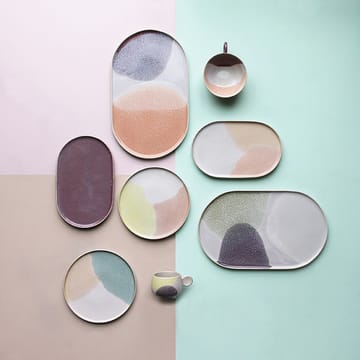 Gallery Ceramics oval middagstallerken - Grøn/Lilla - HKliving