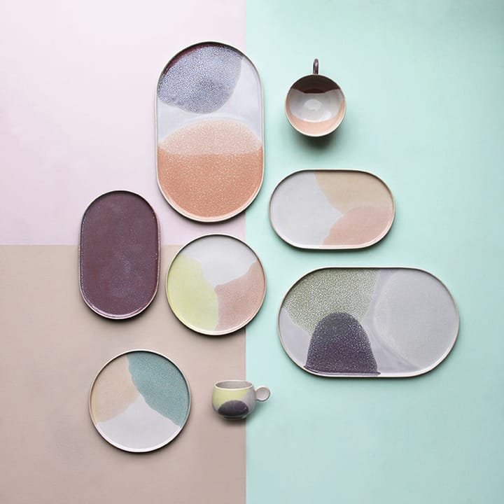 Gallery Ceramics oval middagstallerken, Grøn/Lilla HKliving