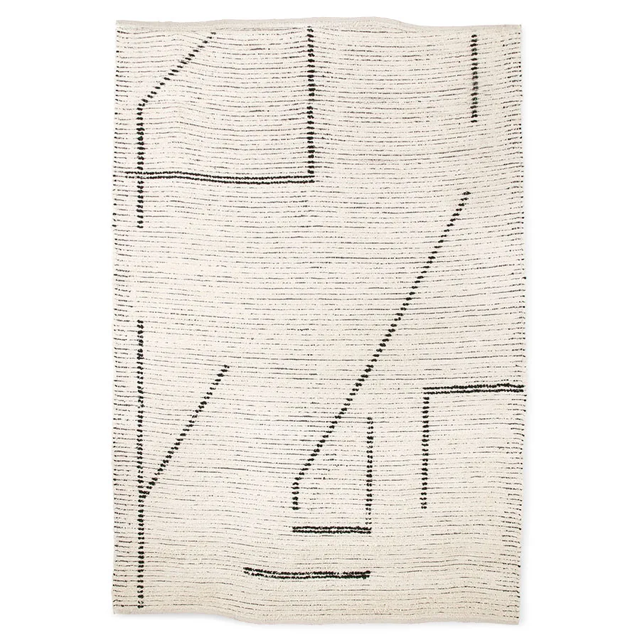 Måtte Håndvævet 200x300 cm, Bomuld cream-kridt HKliving