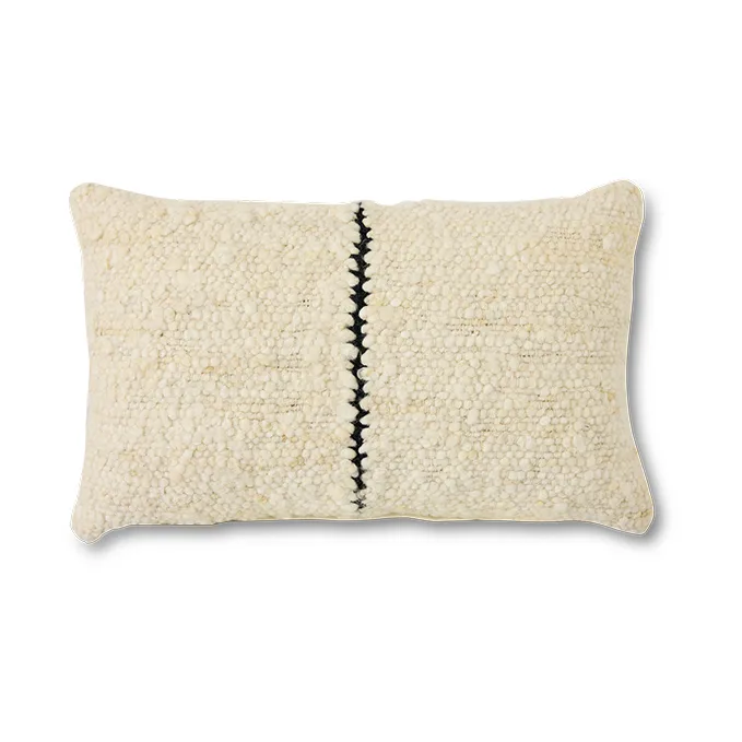 Natural wool striped pude 30x50 cm, White HKliving