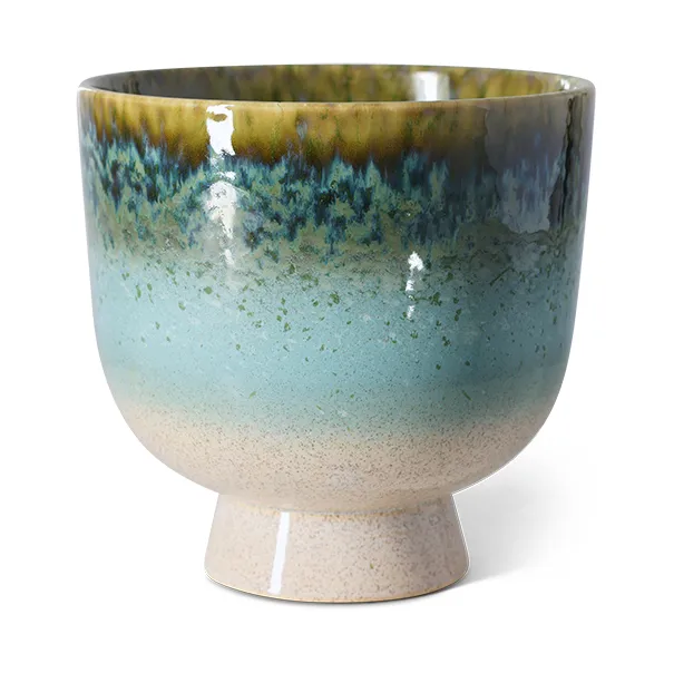 Retro blomsterkrukke Ø20,5 cm, Lagoon HKliving