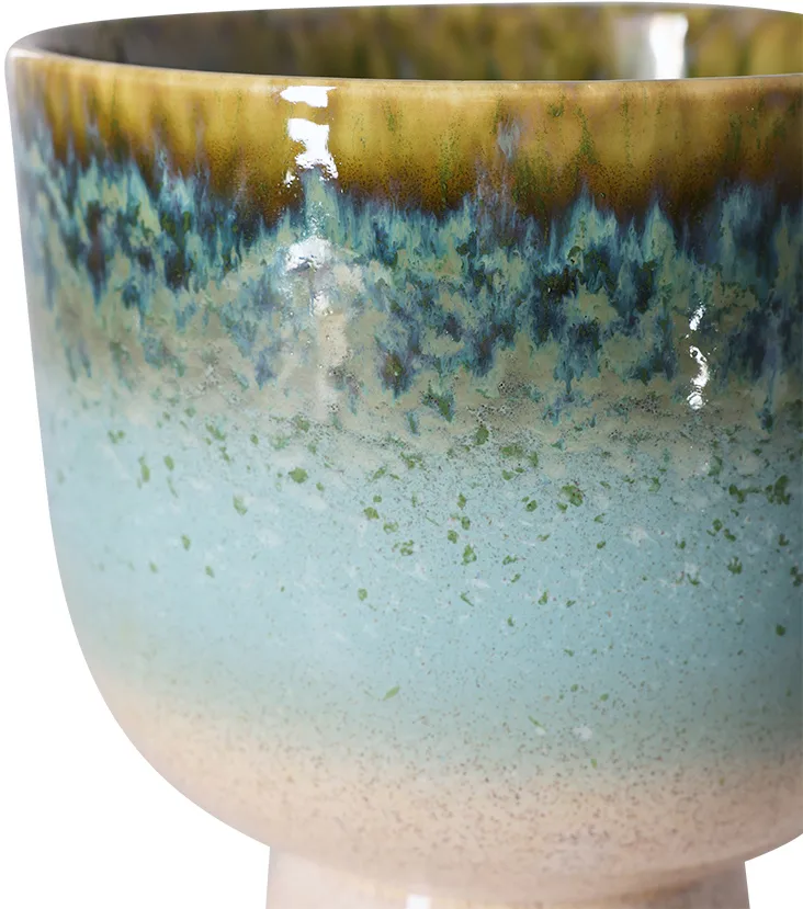 Retro blomsterkrukke Ø20,5 cm, Lagoon HKliving