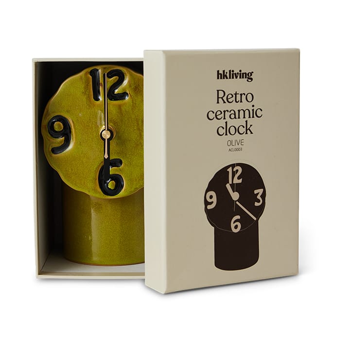 Retro keramik ur 18 cm, Olive HKliving