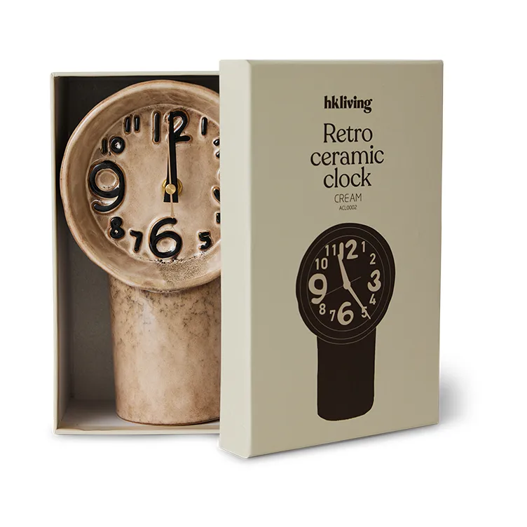 Retro keramik ur 23,5 cm, Cream HKliving