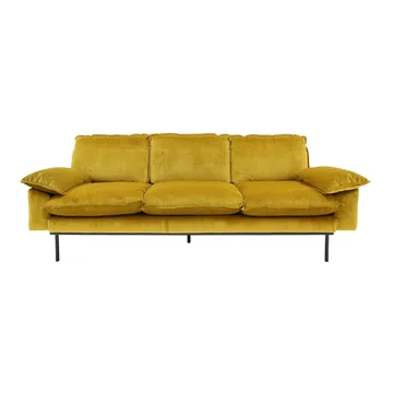 Retro sofa 3-personers - ochra (gul) - HKliving