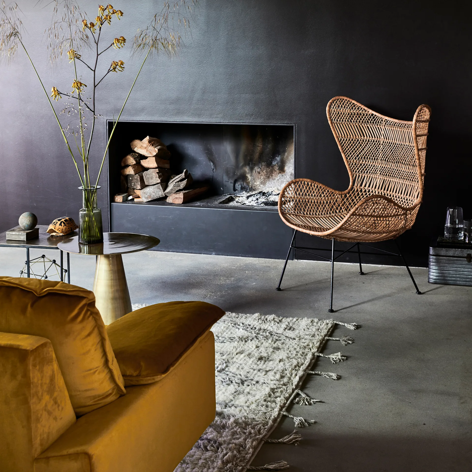 Retro sofa 3-personers, ochra (gul) HKliving