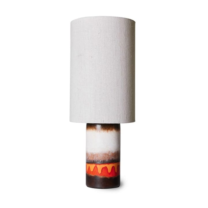 Retroglaseret lampefod i stentøj, Brown, cream, red/orange HKliving