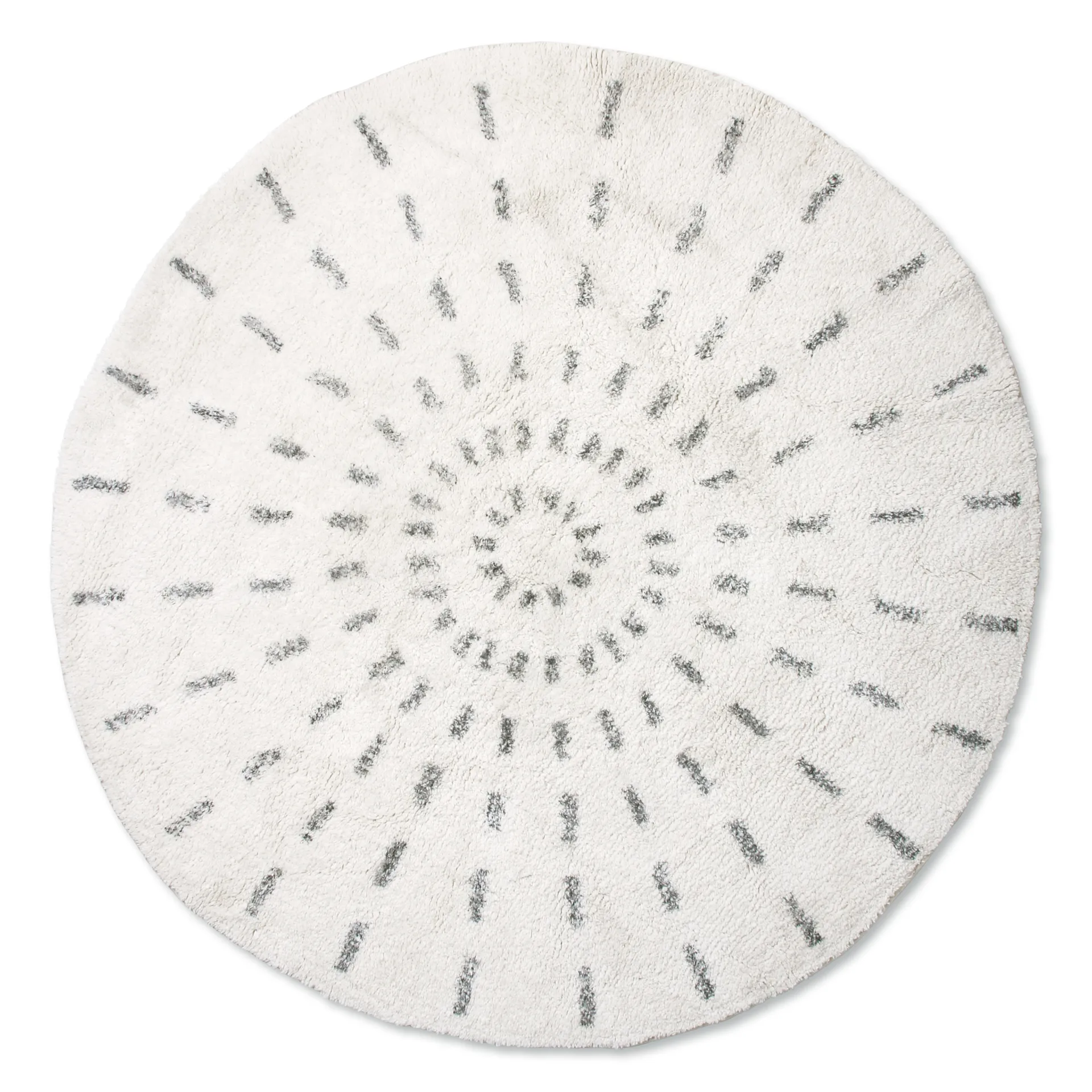 Swirl bademåtte Ø120 cm, Sort/Hvid HKliving