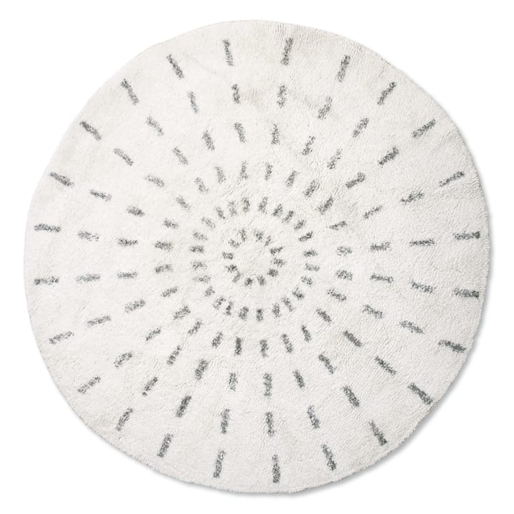 Swirl bademåtte Ø120 cm, Sort/Hvid HKliving