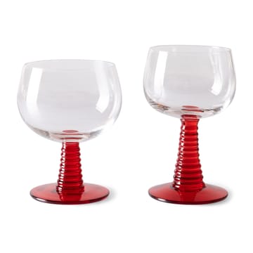 Swirl vinglas lavt - Red - HKliving