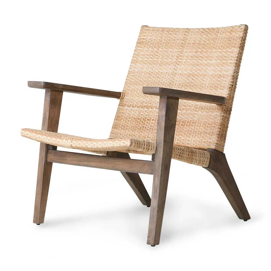 Vævet loungestol 76,5x72,5 cm, Beige HKliving