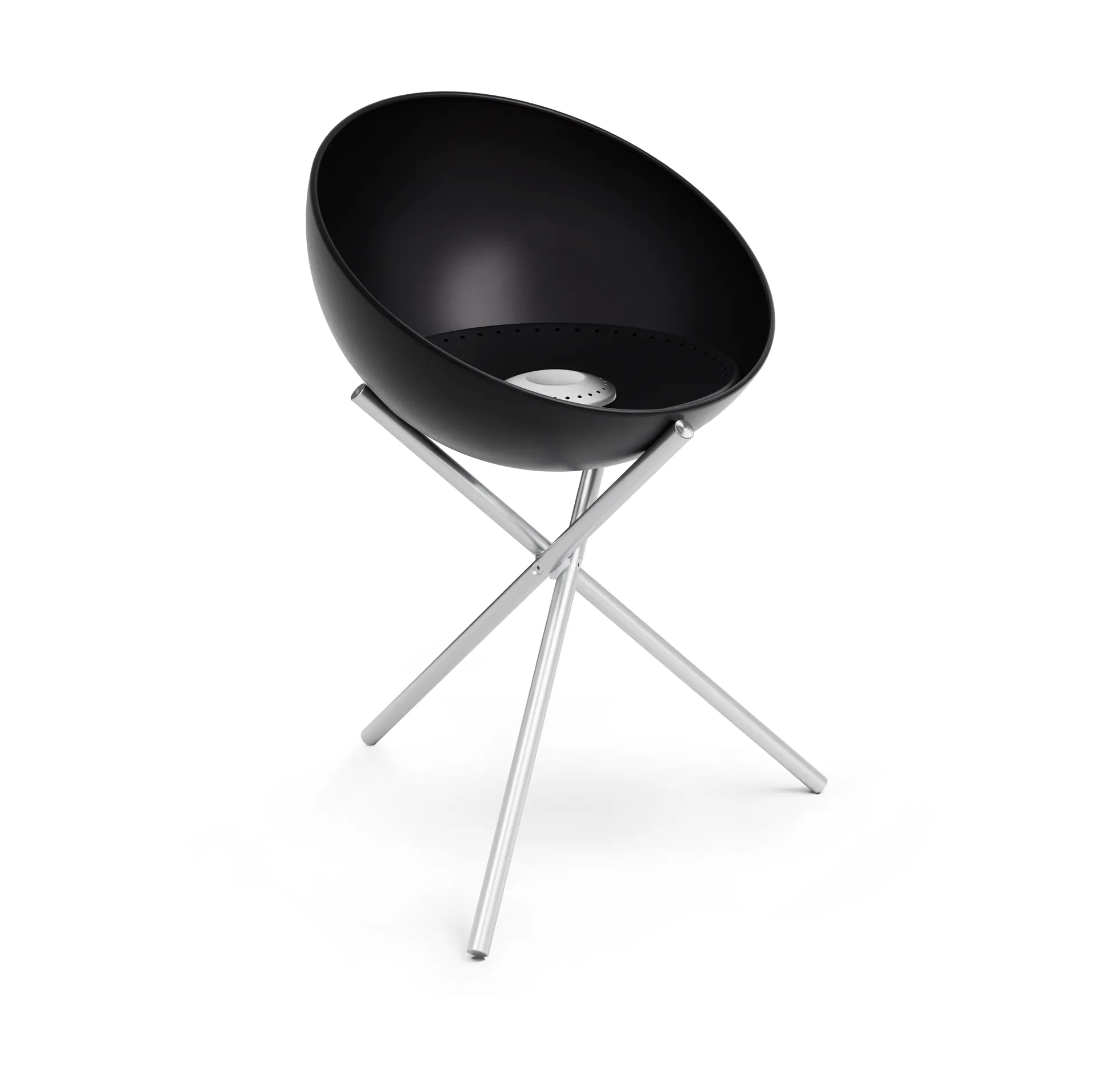 BOWL 70 ildsted, Sort-sølv, tripodstativ Höfats