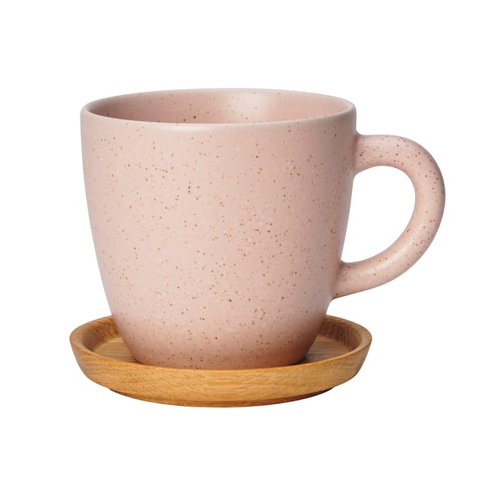 Höganäs kaffekrus og underkop 33 cl - Vild rose - Höganäs Keramik
