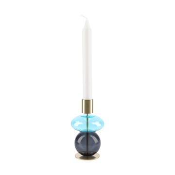 Bubble lysestage 14 cm - Blå-smoke - Holmegaard